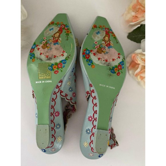 COPY - Irregular Choice Embroidered Kitten Heel Shoes EUC - Picture 5 of 12